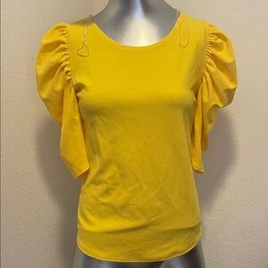 Elegant Yellow Puff Sleeve Top